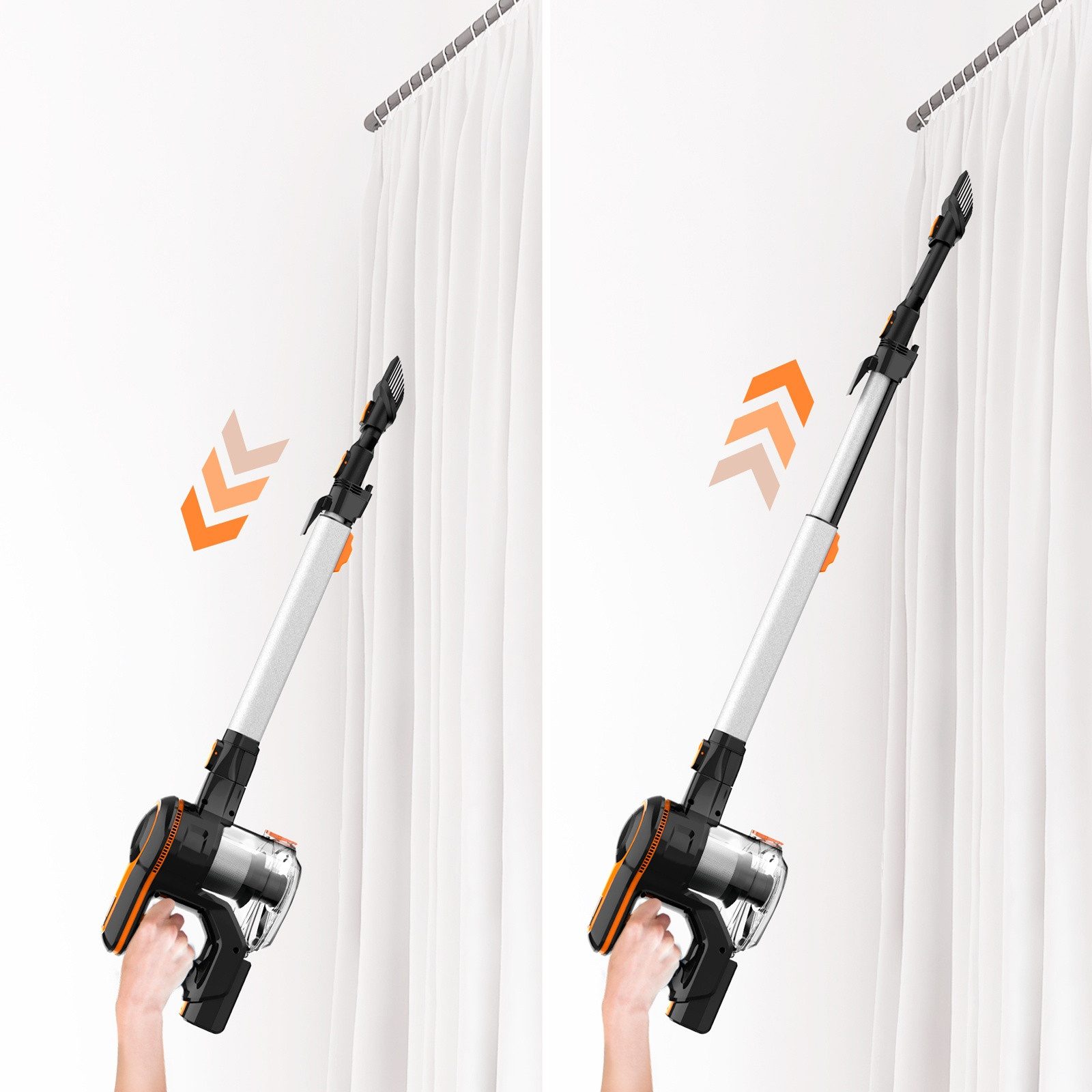 INSE Akku-Hand-und Stielstaubsauger 2026 Akku Staubsauger 80000Pa/300W/60Min, 1.8L Staubsauger Kabellos, mit Beutel, 50dB leise/5-Stufen-Filter/LED Display, Ideal für Böden/Teppiche/Auto