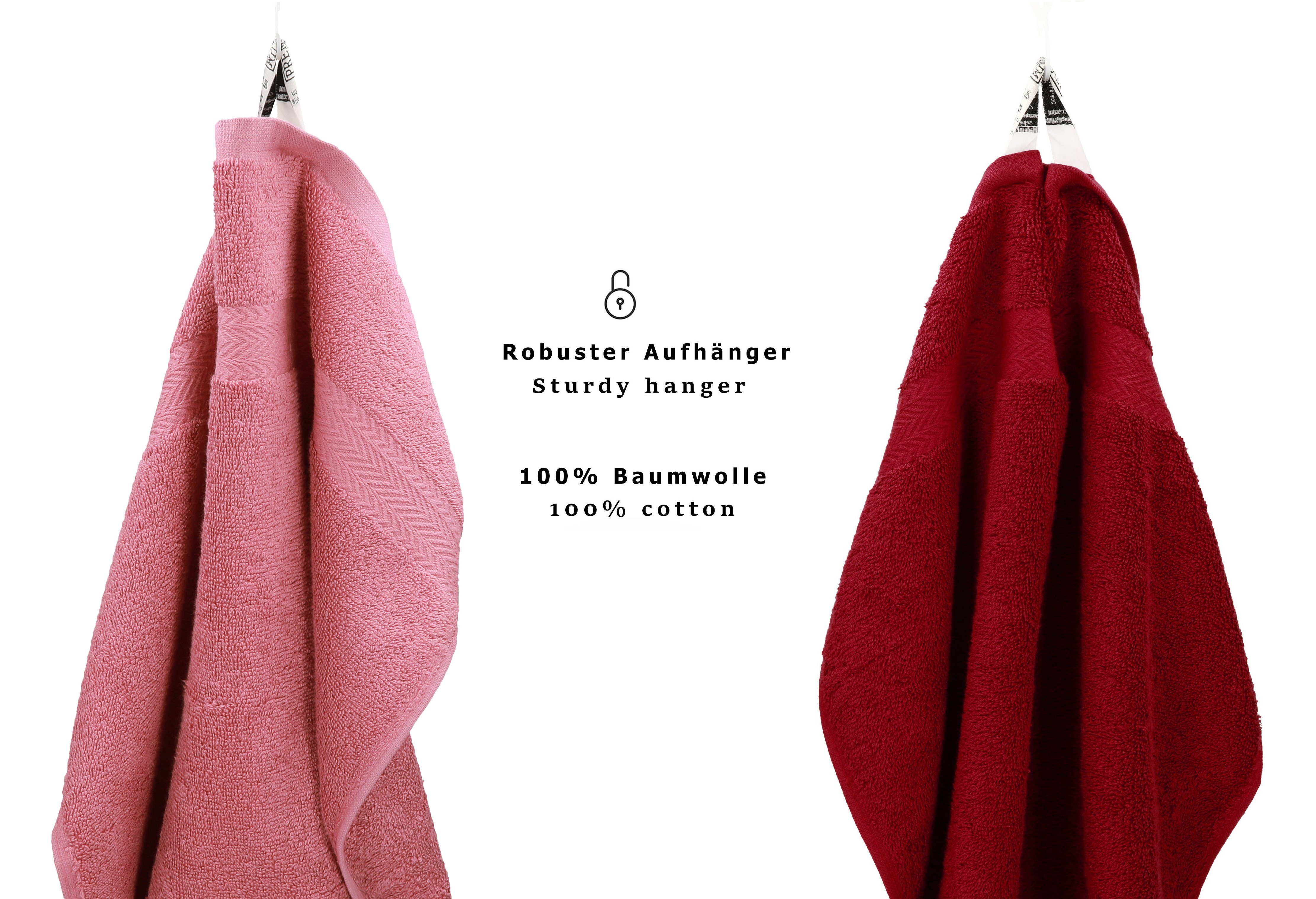 Betz Handtuch Set 10-TLG. Handtuch-Set Premium, 100% Baumwolle, (Set, 10-tlg), Farbe Altrosa & Dunkelrot