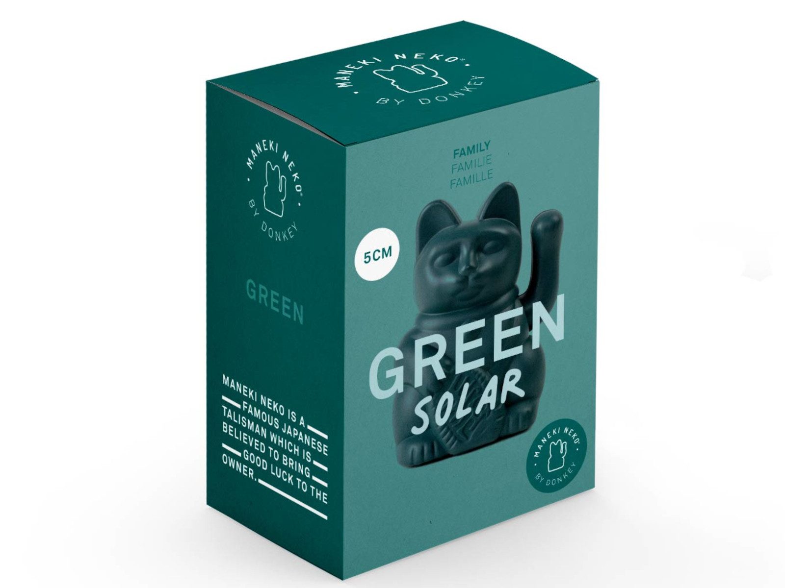 Donkey Products Dekofigur Lucky Cat Solar Winkekatze grün 6,5cm