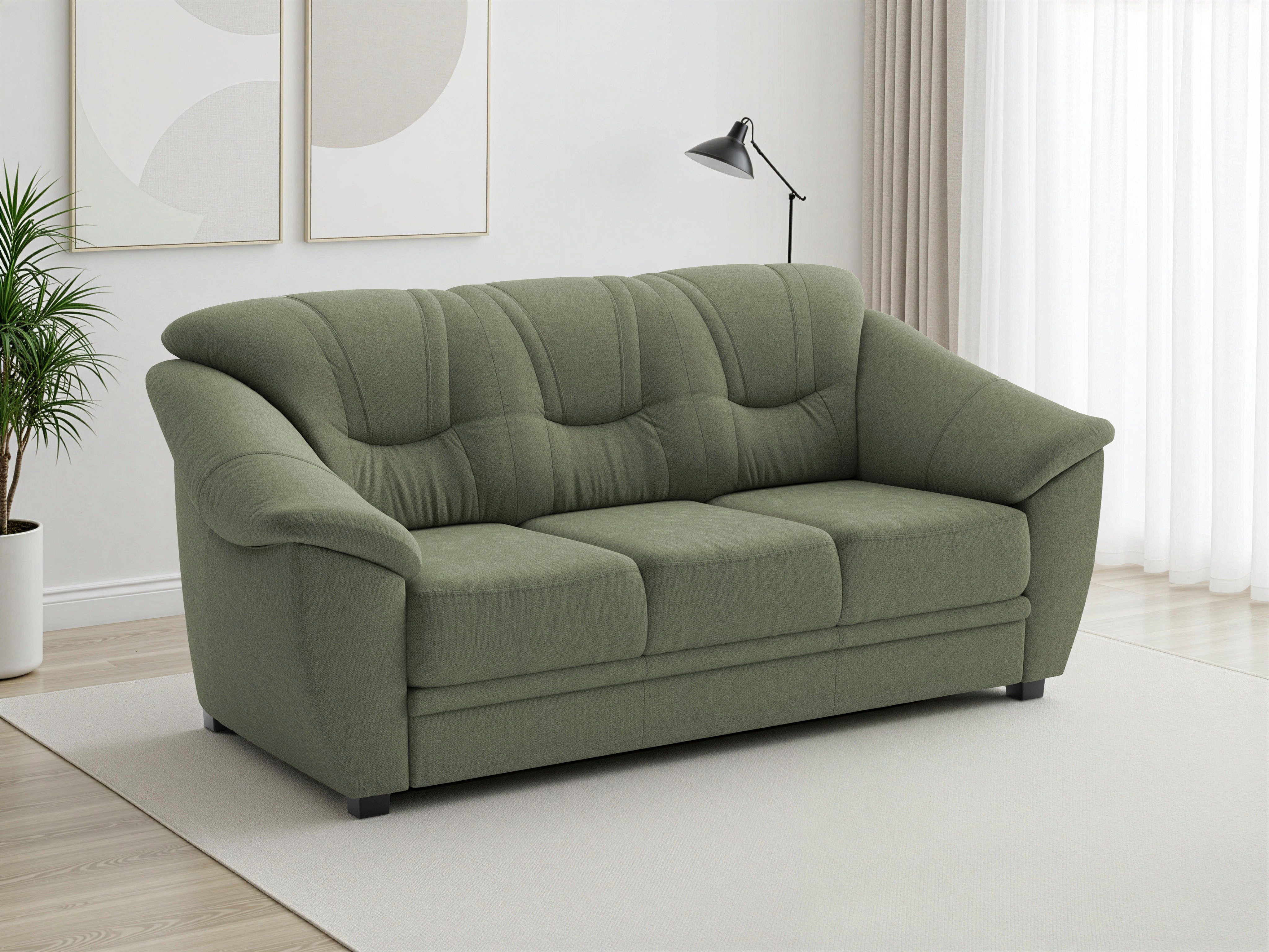 sit&more 3-Sitzer Savona, B: 198 cm, Federkern, Komfortsitzhöhe 46 cm, optional Schlaffunktion, Liegefläche 190x137cm, Stoff- & Lederauswahl