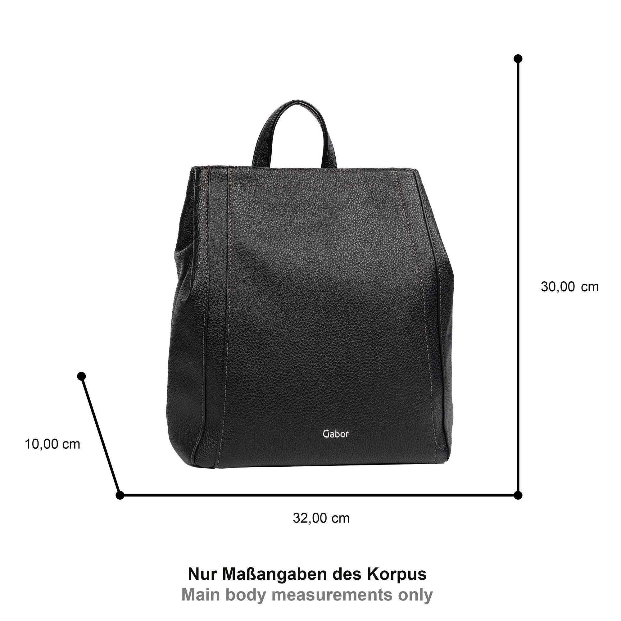 Gabor Rucksack Bessy, variables geradliniges Format markant durch unterlegte Streifen