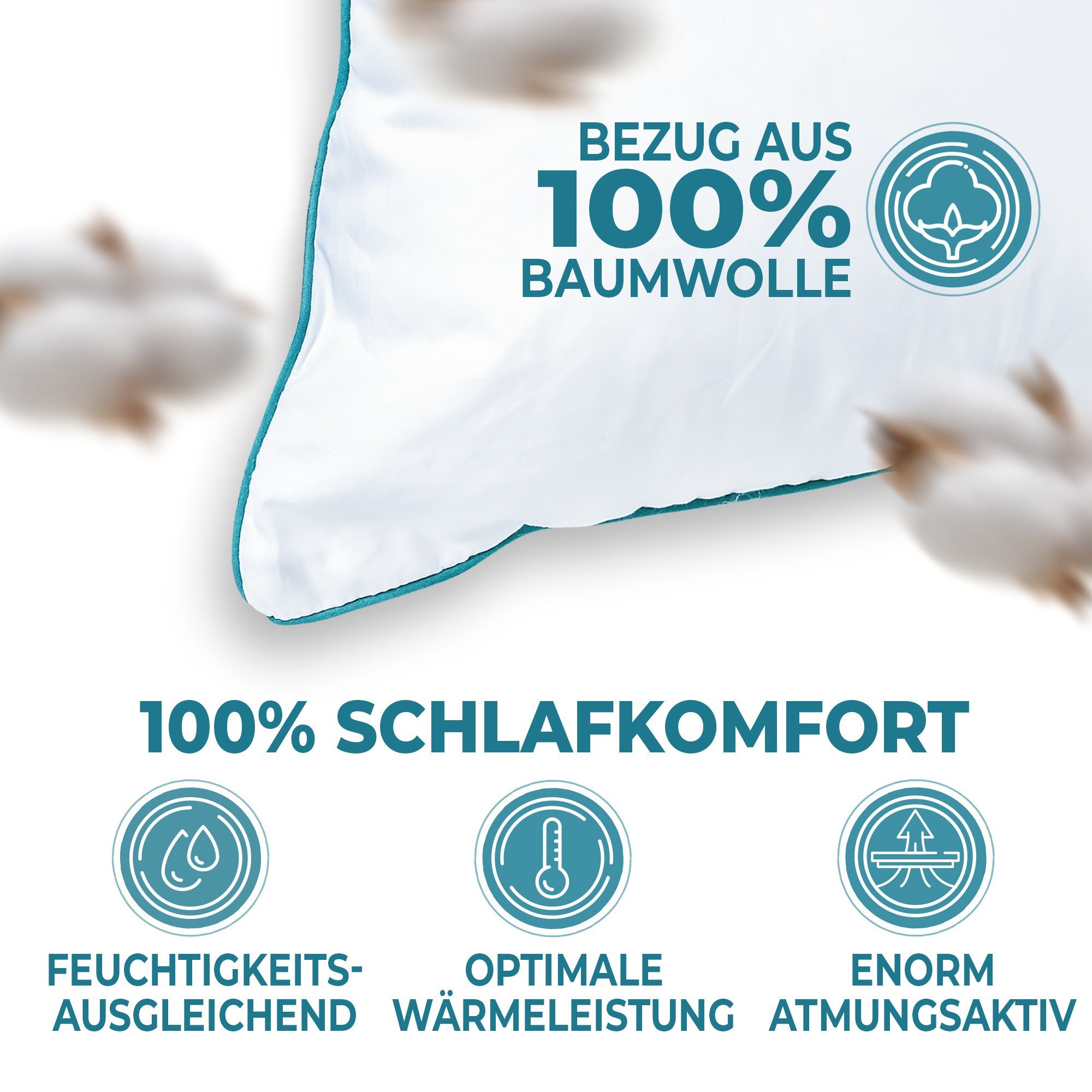 KNERST Kopfkissen Fitform Technologie - Premium-Schlafkissen für Komfort und Qualität, Füllung: FitForm Technologie – 100% Polyester, ergonomisches Schlafkissen ideal für jede Schlafposition, FitForm, 80x80 cm, Schlafkissen ideal für jede Schlafposition