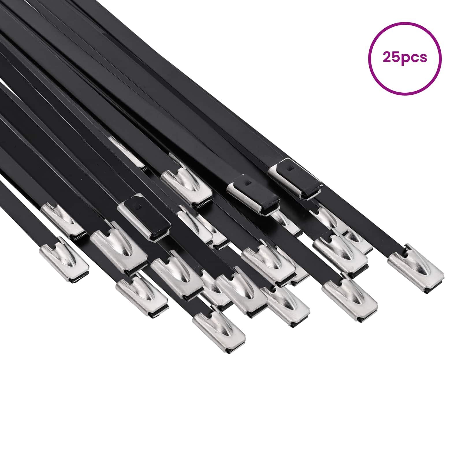 vidaXL Kabelbinder Kabelbinder 25 stk. 4,6 x 400 mm Schwarz (25-St)