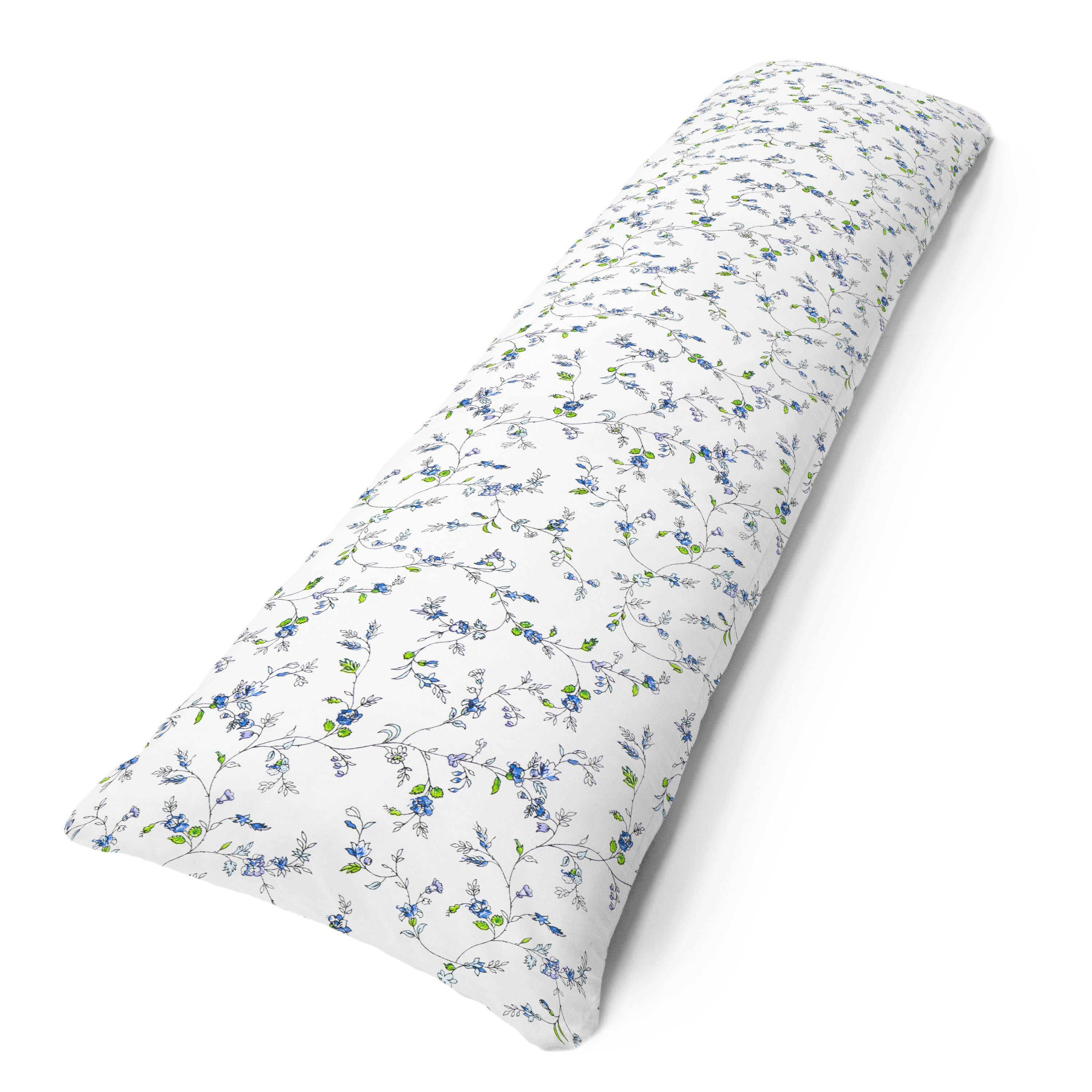 und Pillow waschbar, Seitenschläferkissen Pregnancy Pillow, (Made Bezug Lagerungskissen; aus für ca. Blau Amilian in Blumen Bezug: 150 Ersatzbezug; 40 abnehmbar Kissenbezug Lagerungskissen cm 100% x Cover; Komfortkissen; EU), Baumwolle