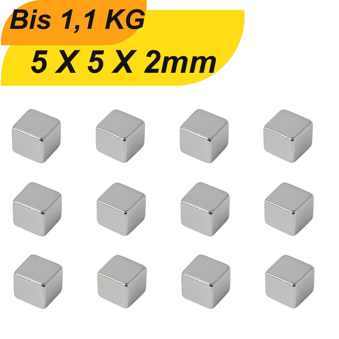 Magnet Neodym Magnet 5x5x2 mm Supermagnete hohe Haftkraft Quadermagnete