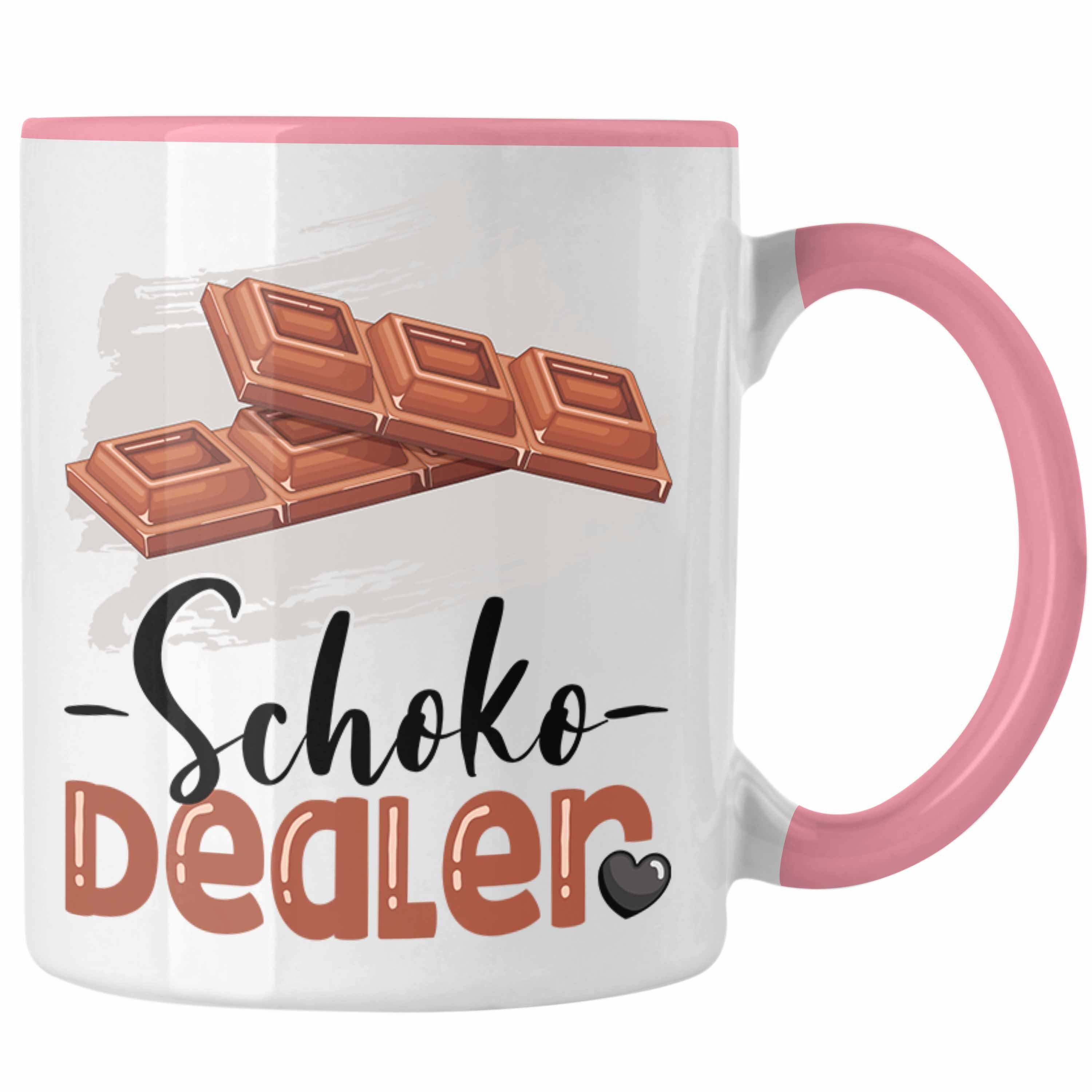 Trendation Tasse Schoko Geschenk Tasse Dealer Spruc Schokoladenverkäufer Rosa für Geburtstag