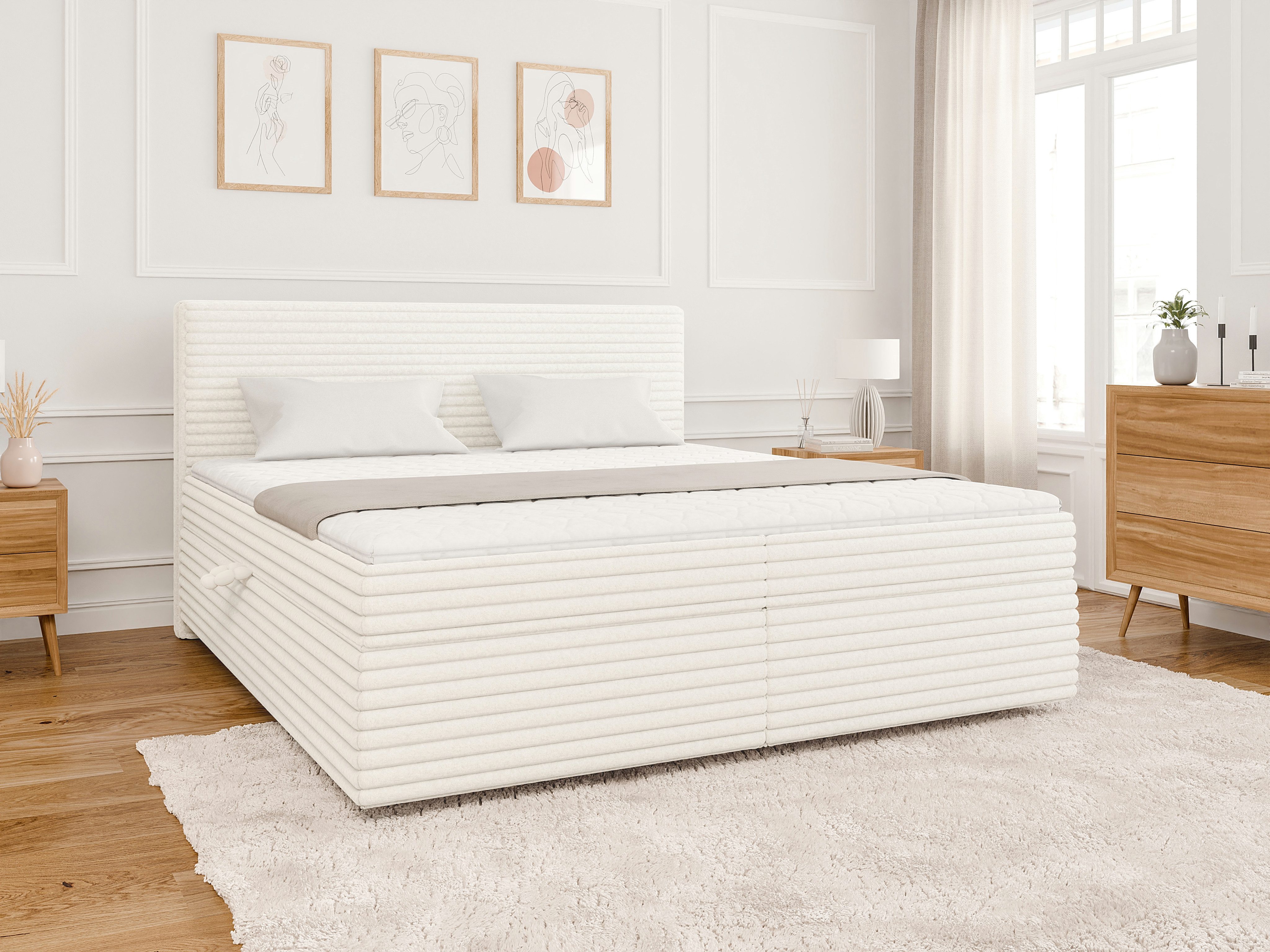 S-Style Möbel Boxspringbett Jasper mit Topper günstig online kaufen