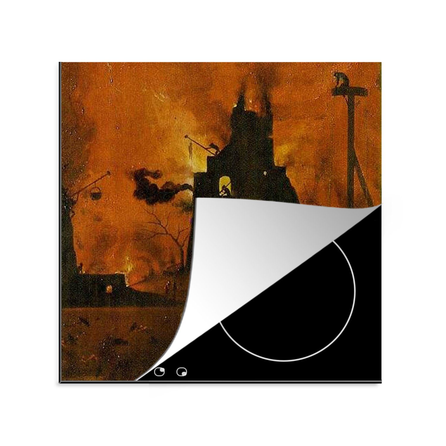 MuchoWow Herdblende-/Abdeckplatte Heuwaage rechter Flügel des Triptychons - Gemälde von Hieronymus Bosch, Vinyl, (1 tlg), 78x78 cm, Ceranfeldabdeckung, Arbeitsplatte für küche