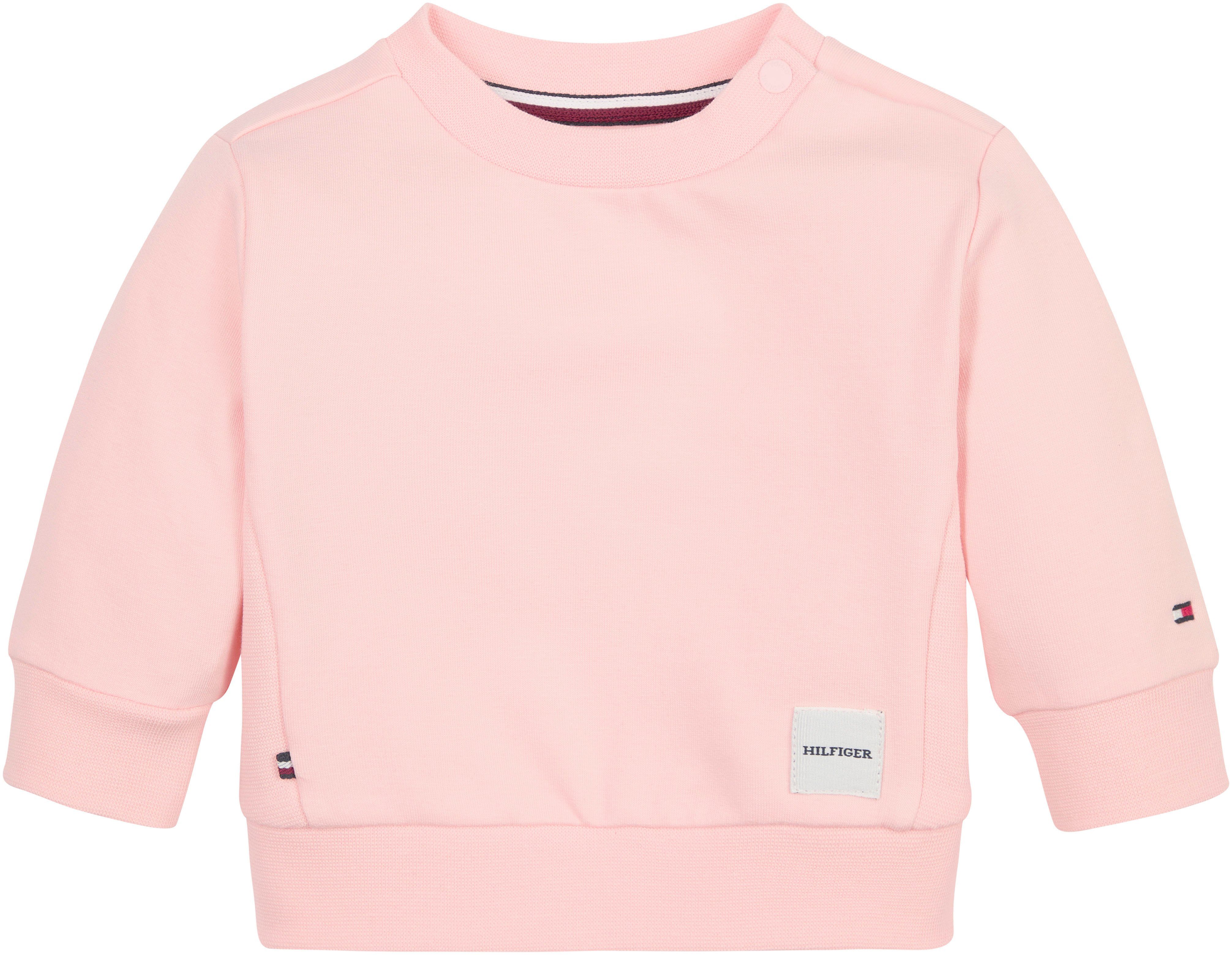 Tommy Hilfiger Sweatshirt BABY MONOTYPE SWEATSHIRT mit Tommy Hilfiger Logo-Badge & Flag Pink_Crystal