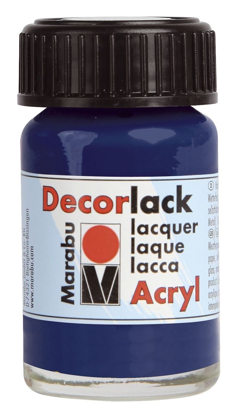 Marabu Drucker- und Kopierpapier Decorlack Acryl - Dunkelblau 053, 15 ml