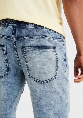 Buffalo Jeansshorts Knielange Shorts mit Bindeband aus elastischer Jeansqualität