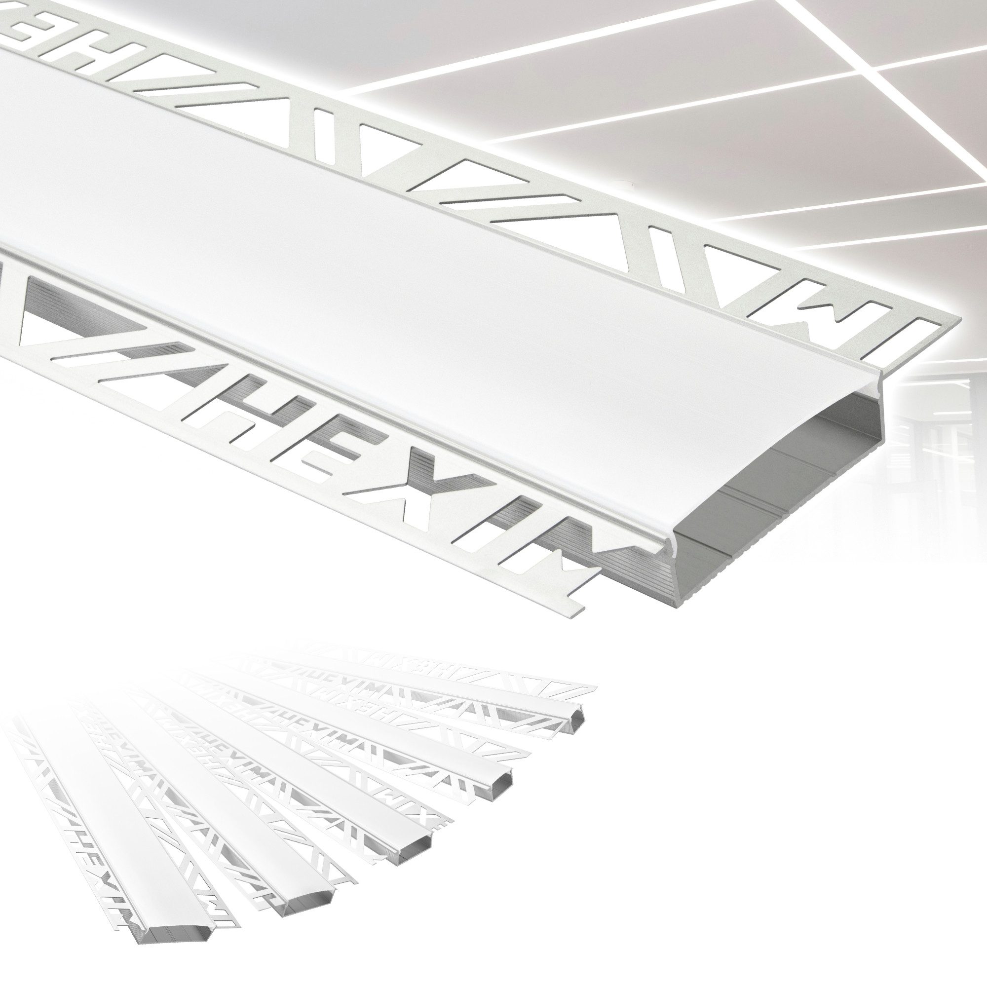 Hexim LED-Stripe-Profil 2m Trockenbauprofil Alu LED Profil Unterputz (20m/1 günstig online kaufen