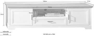 Innostyle Lowboard Jasmin, Breite 193 cm, 2 Holztüren, 1 Schubkasten, 1 offenes Fach