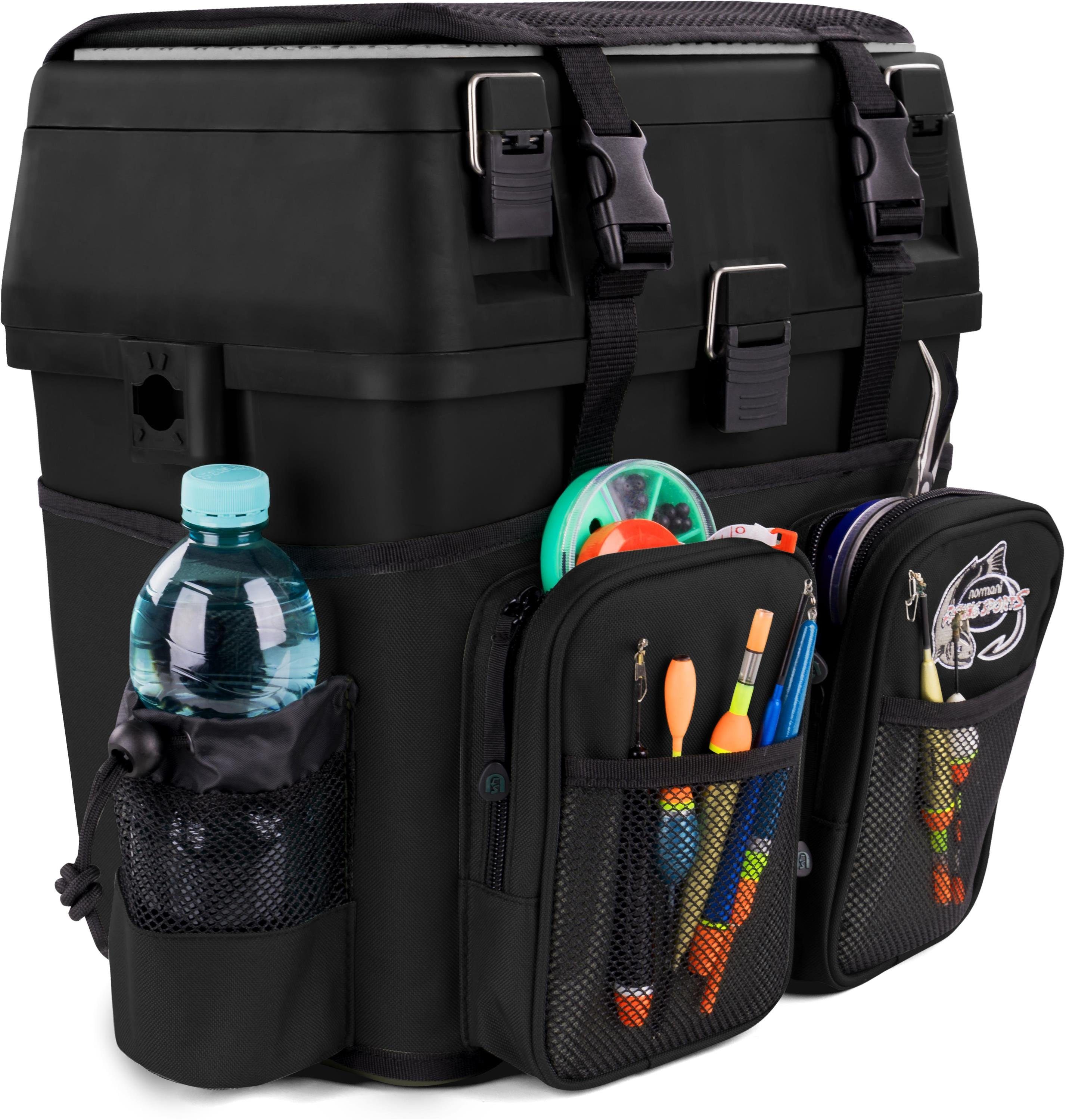normani Angelkoffer Angelbox Bilbao, Angeltasche Sitzkiepe mit Rucksackfunktion und Tackle-Boxen