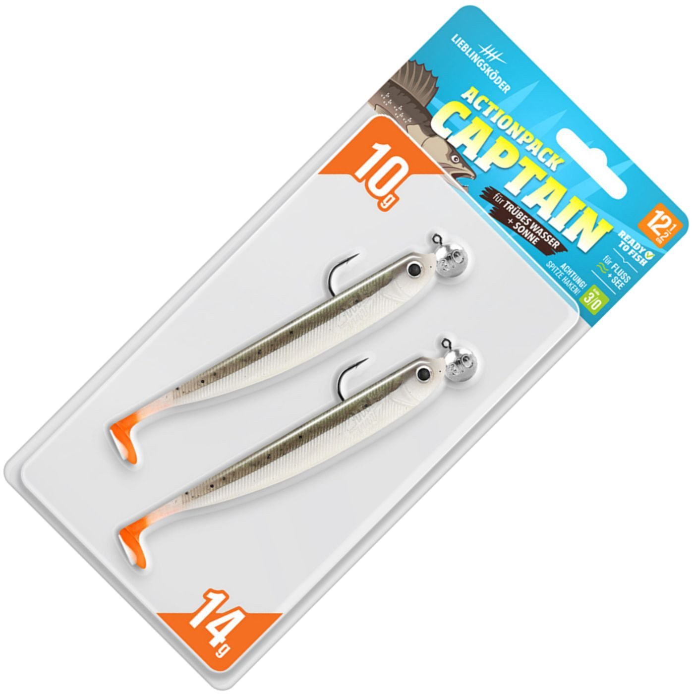 Lieblingsköder Kunstköder Lieblingsköder Actionpack 12,5cm - 2 Gummifische + 2 Jighaken