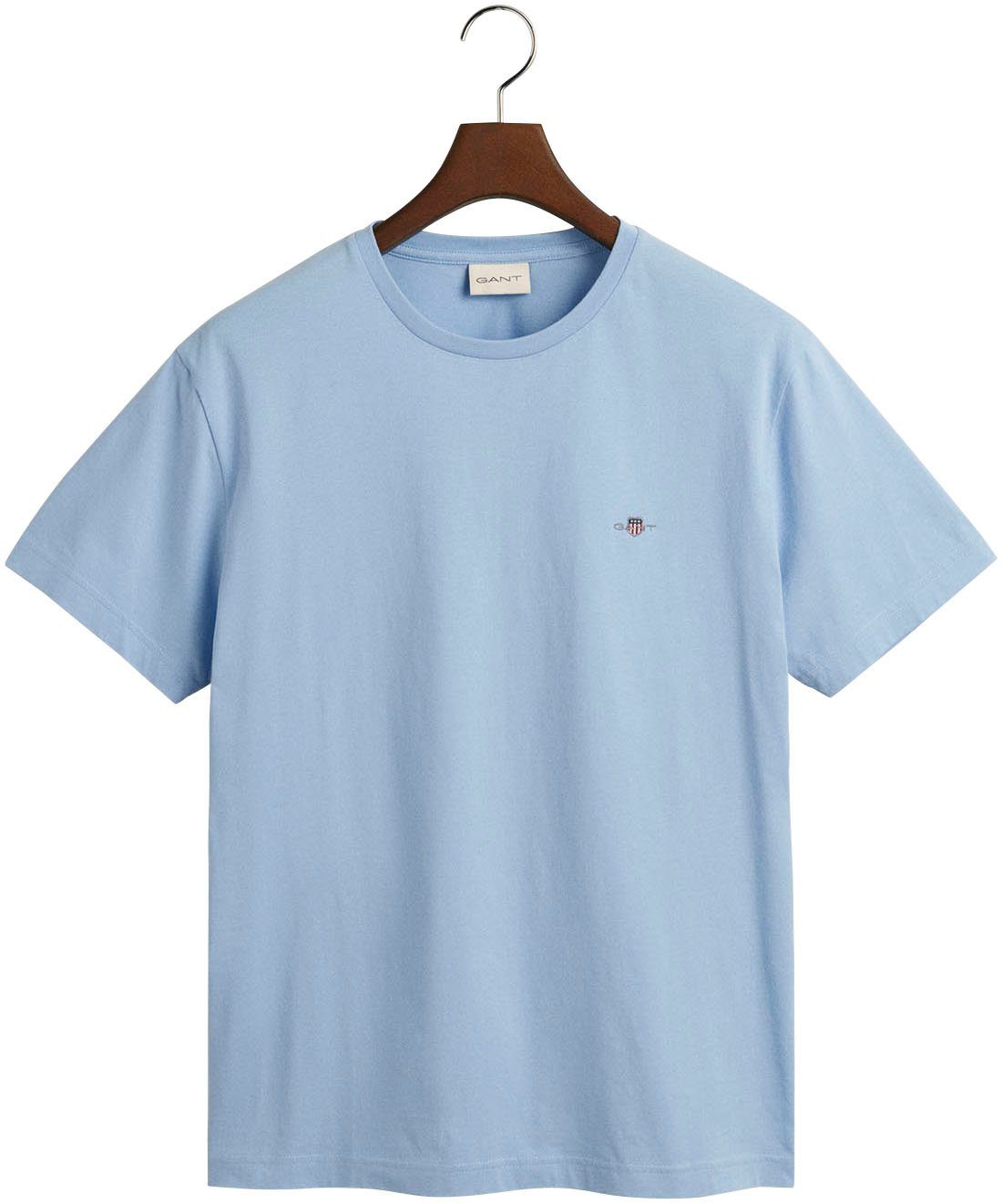 Gant T-Shirt REG der Logostickerei blue T-SHIRT auf mit Brust SS capri SHIELD