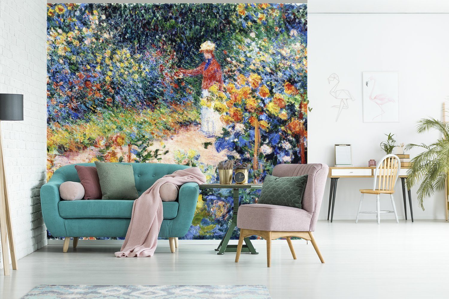 MuchoWow Fototapete Im Vinyl Garten (5 Claude Monet, St), Tapete Montagefertig Wandtapete Wohnzimmer, Matt, von für bedruckt, Gemälde 