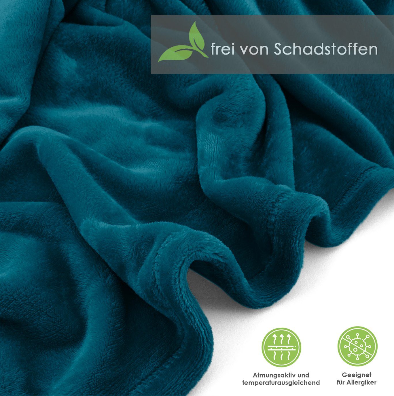 Wohndecke Premium Super Soft Flanell Kuscheldecke Sofadecke, heimtexland, super weich und flauschig, Allergiker geeignet, atmungsaktiv
