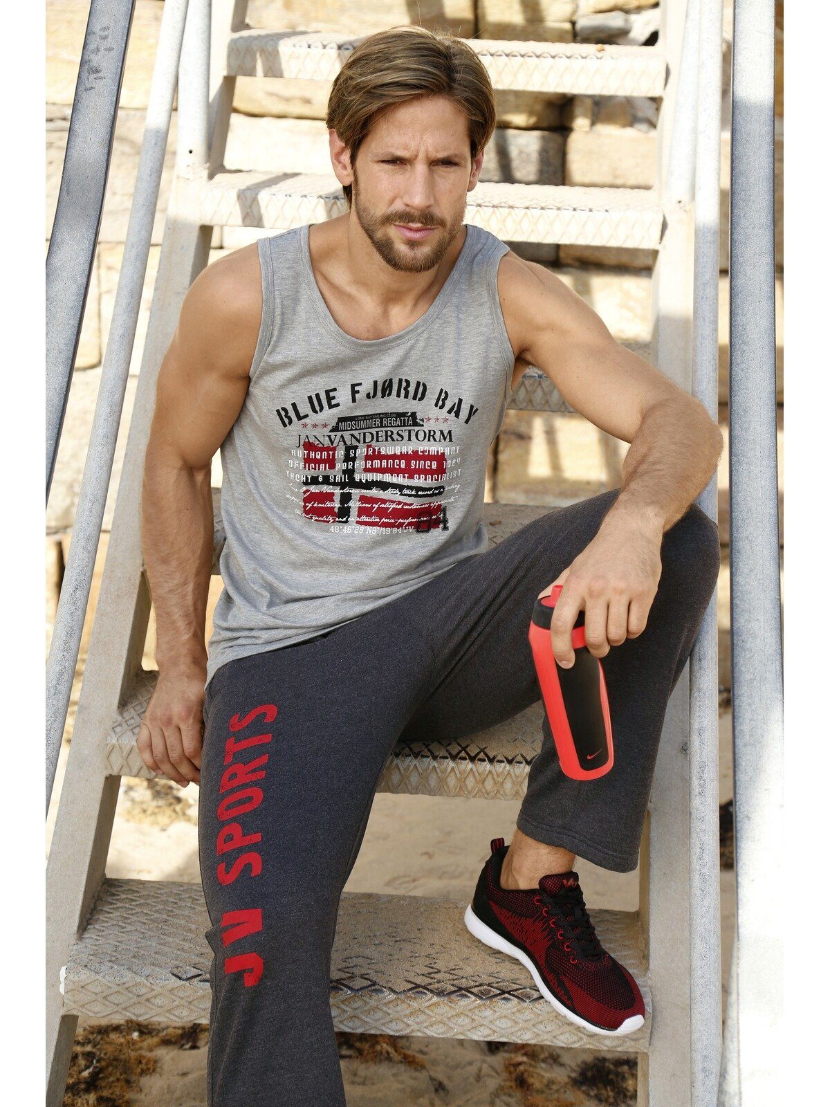 Jan Vanderstorm Muskelshirt OLOF aus weichem Baumwoll-Mix