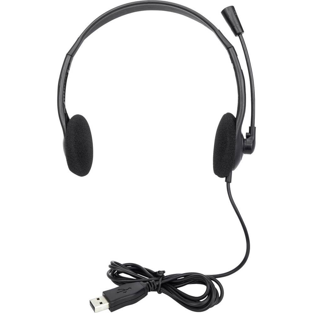 IC INTRACOM MANHATTAN Federleichtes, ohraufliegendes (Lautstärkeregelung, Mikrofon-Stummschaltung) Stereo USB-Headset Kopfhörer