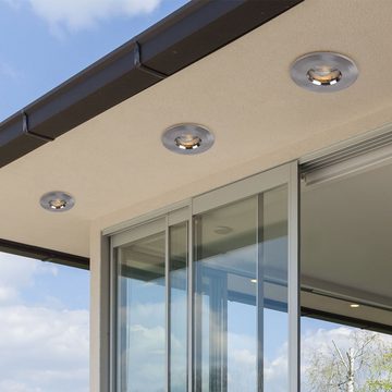 Paulmann LED Einbaustrahler, Leuchtmittel inklusive, Warmweiß, 3er Set LED Einbau Strahler Außen Bereich Decken Spots Beleuchtung