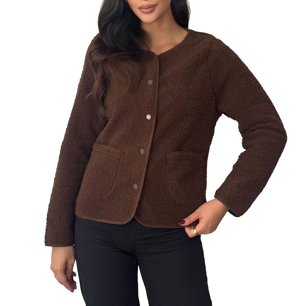 Ital-Design Bouclèjacke Kuscheljacke für Damen – Modisch, Komfortabel, Viel günstig online kaufen