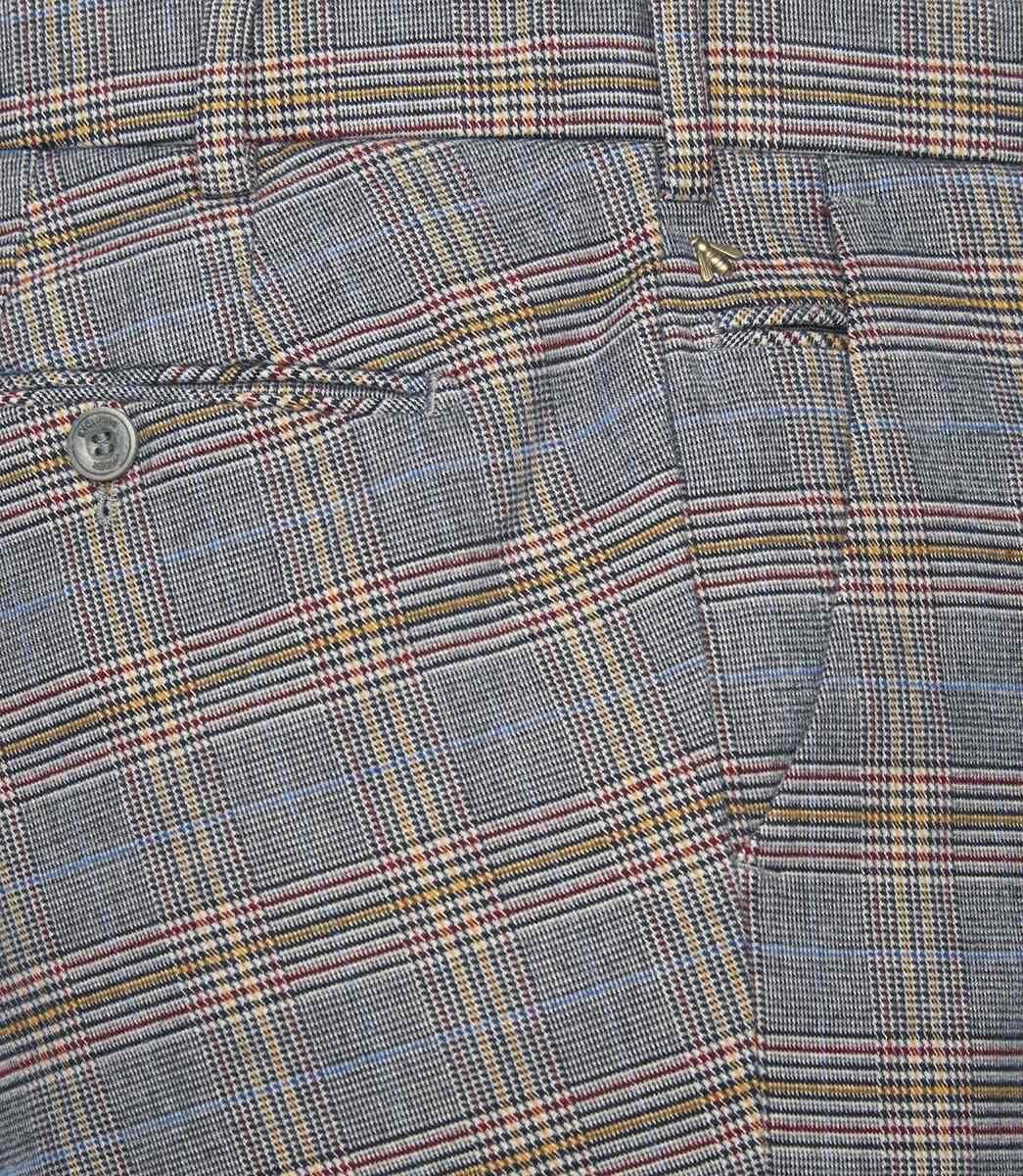 2-8568-34 Chino EXCLUSIVE checkered MEYER grey multicoloured 5-Pocket-Jeans BONN MEYER