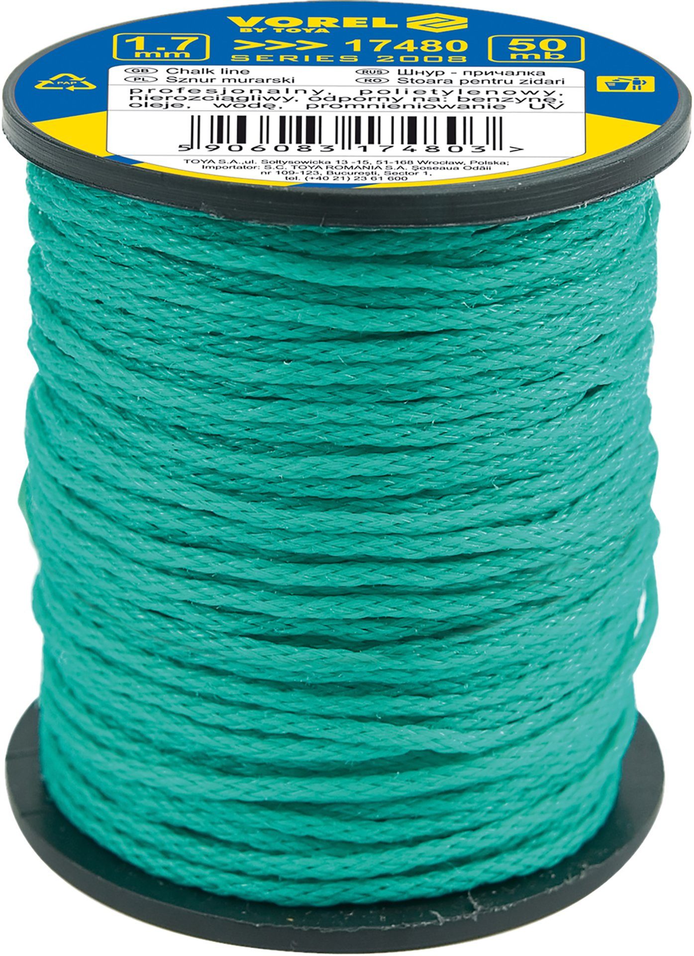 TRIZERATOP Seil Maurerschnur aus Polyethylen 1,7 mm, 100 m, geflochten (Maurerschnur aus Polyethylen 1,7 mm, 100 m, geflochten)
