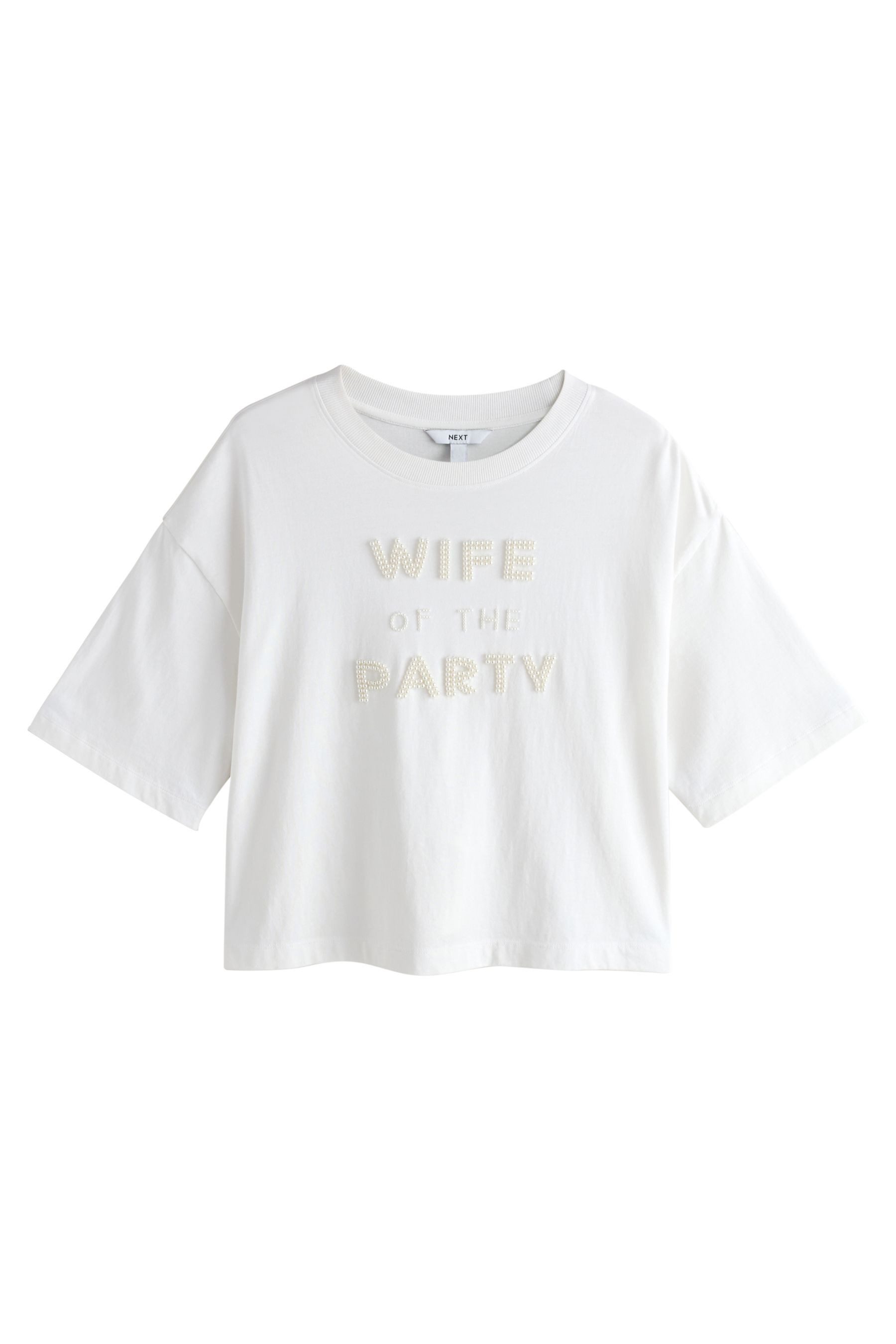 T-Shirt Verziertes T-Shirt, Wife Of The Party, Brautmode