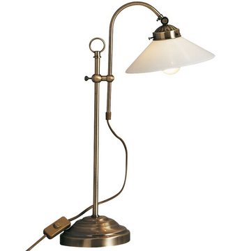 etc-shop Schreibtischlampe, Leuchtmittel inklusive, Warmweiß, Antike Tisch Leuchte altmessing Lese Lampe Spot