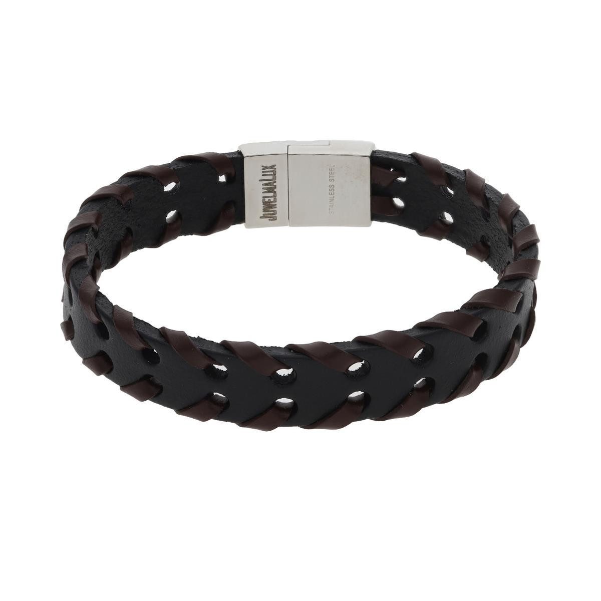 Lederarmband JuwelmaLux Armband Leder Edelstahl JL45-03-0019