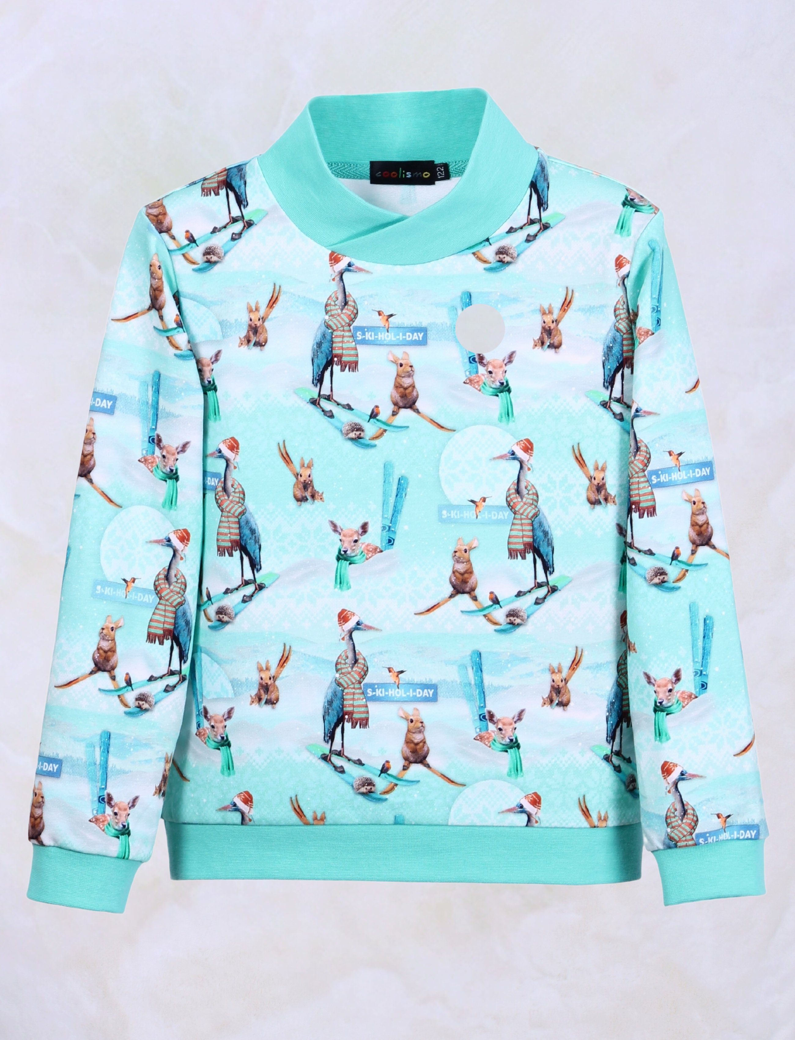 coolismo Sweater Sweatshirt Kinder Пуловеры mit niedlichem Skihasen-Print Made in Europa, Baumwolle
