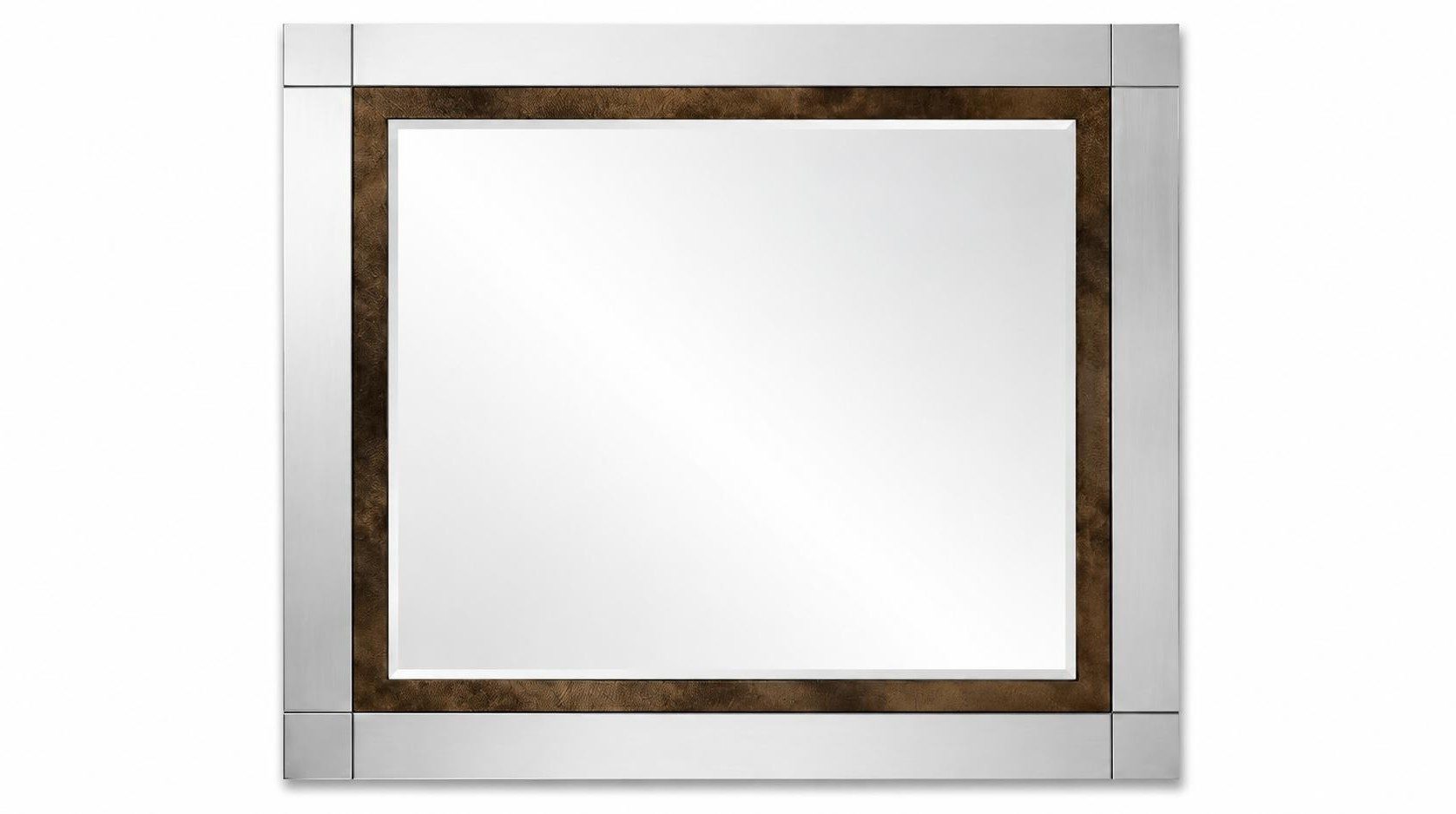 Xlmoebel Wandspiegel Stilvoller Wandspiegel mit silbernem Rahmen und bronzefarbenen, Made in Europa