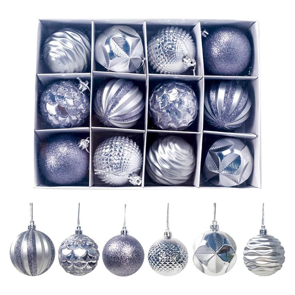 Bextsrack Weihnachtsbaumkugel Weihnachtskugeln Weihnachtsdeko 12-teiliges Set, Christbaumschmuck