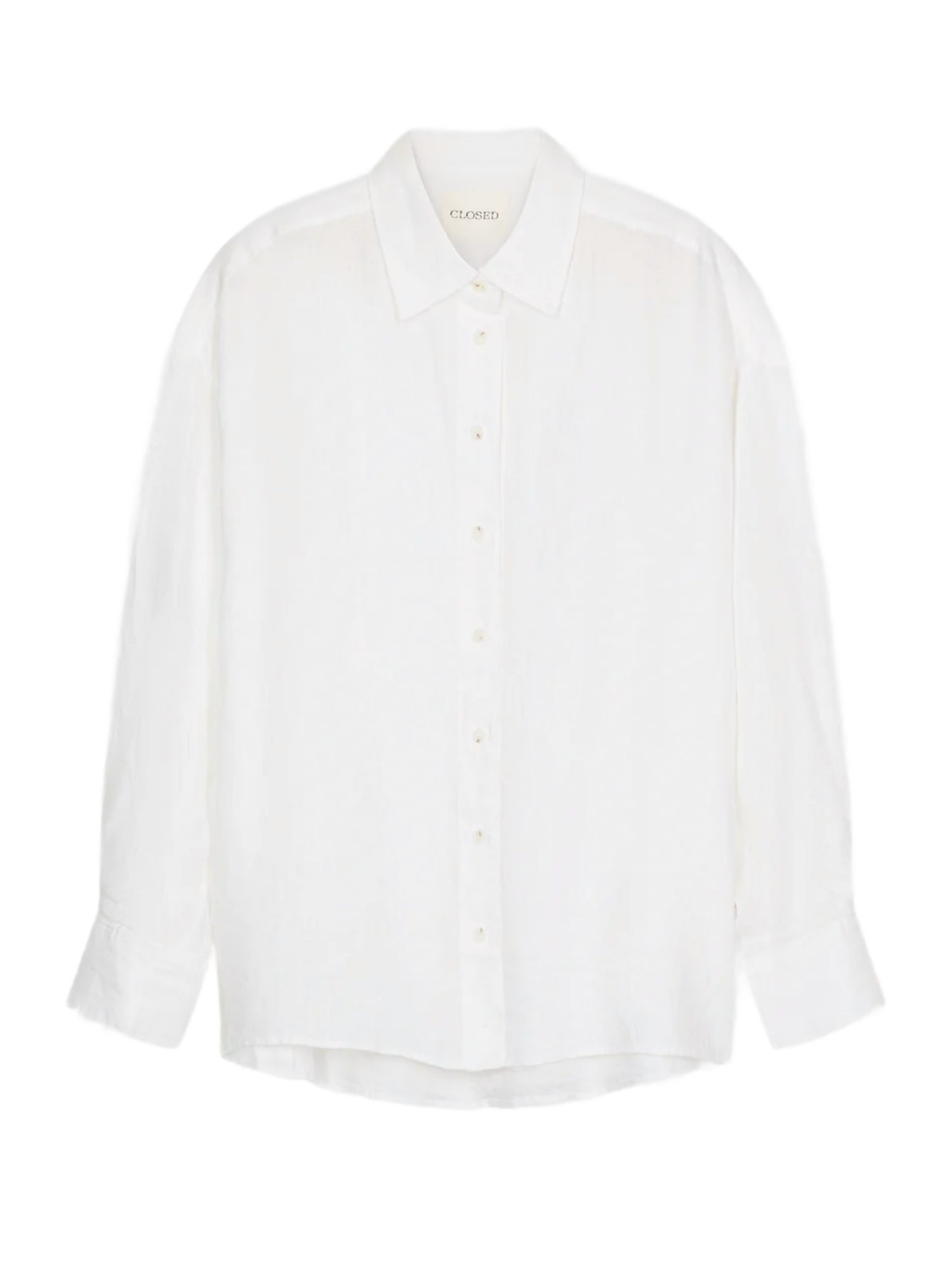 CLOSED Blusenshirt weiß,Basic,Leinen,Unifarben,Hemdblusenkragen,Lang,Regular Fit