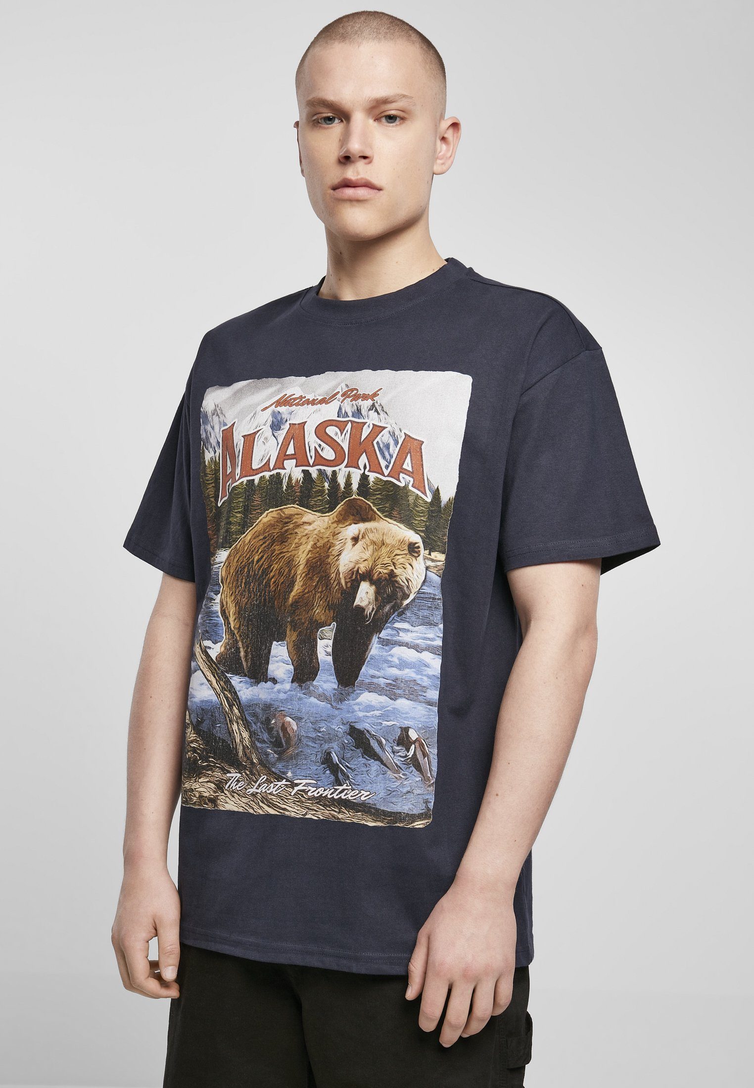 by (1-tlg) Mister Upscale Vintage T-Shirt Oversize Herren navy Tee Tee Alaska