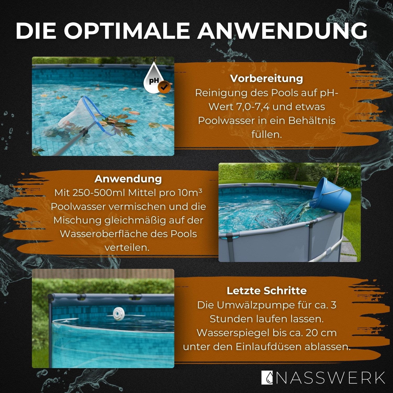 Nasswerk® Poolpflege Effektives Pool Wintermittel mit ALGO-SHIELD Formel, 5 L ohne Wasserablassen – Bild 4 von 5
