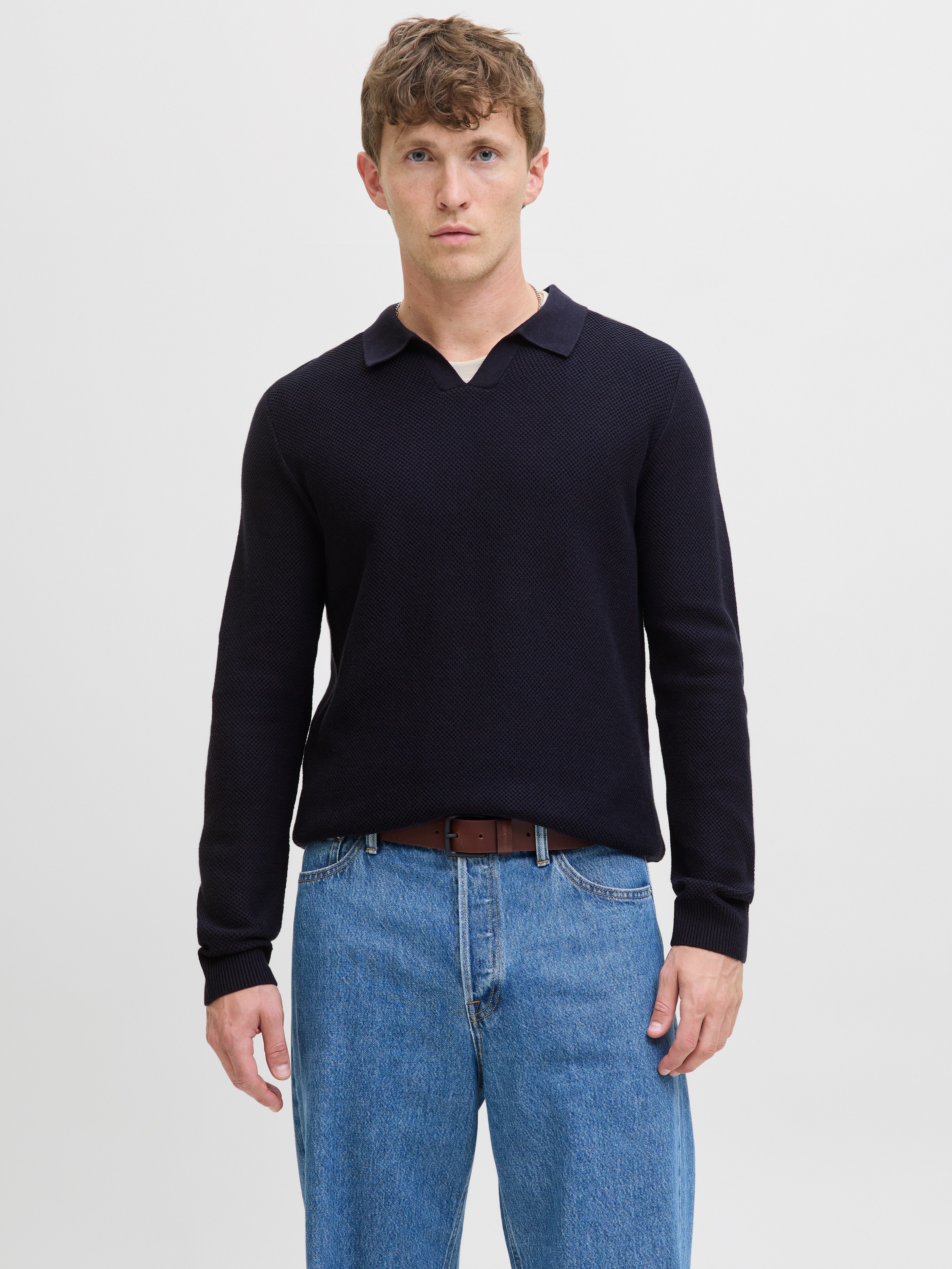Jack & Jones Polokragenpullover JPRBLAEASTON KNIT SPLIT NECK LS SN günstig online kaufen