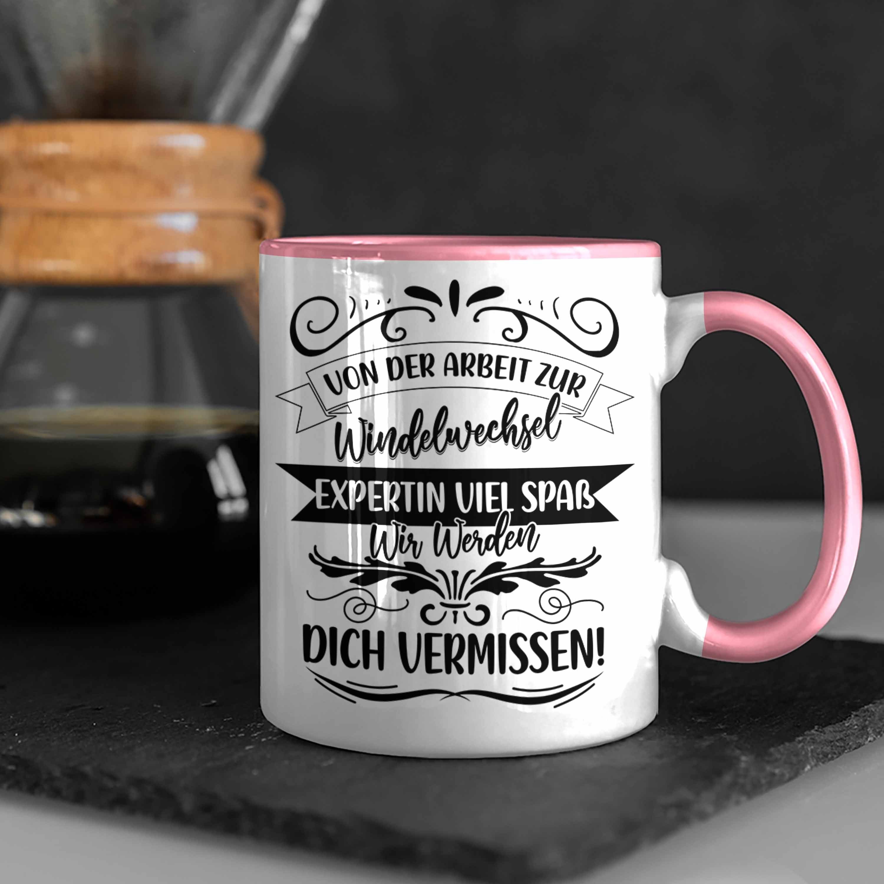 Trendation Tasse Abschied Kollegi Geschenk Rosa Mutterschutz Mutterschutz Kaffeetasse Tasse