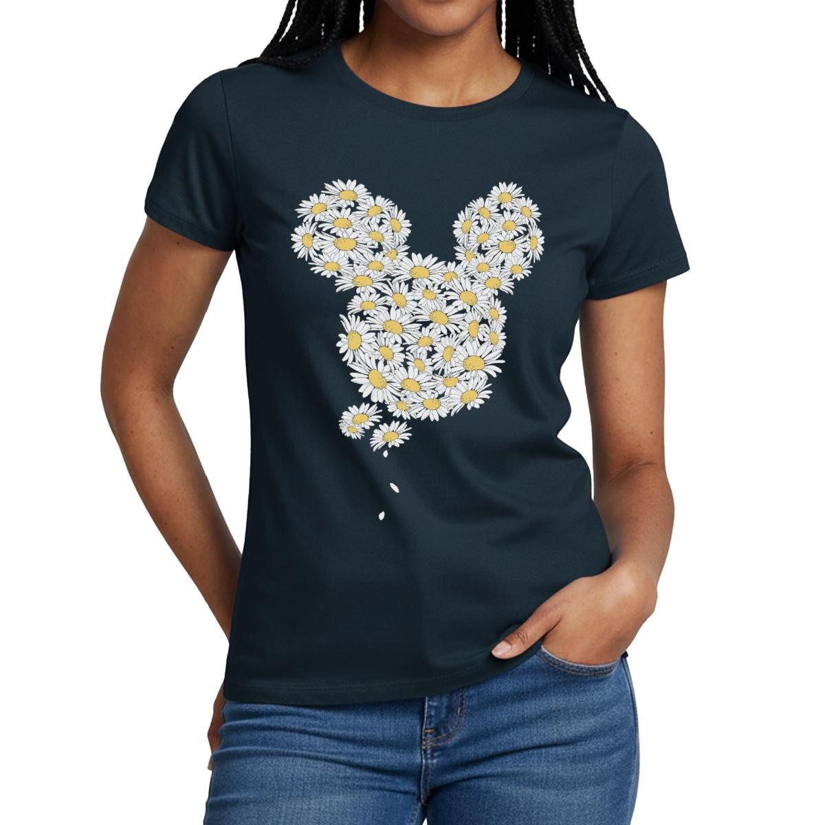 Spreadshirt T-Shirt Mickey & Minnie Mickey Mouse Gänseblümchen Frauen T-Shirt (1-tlg)