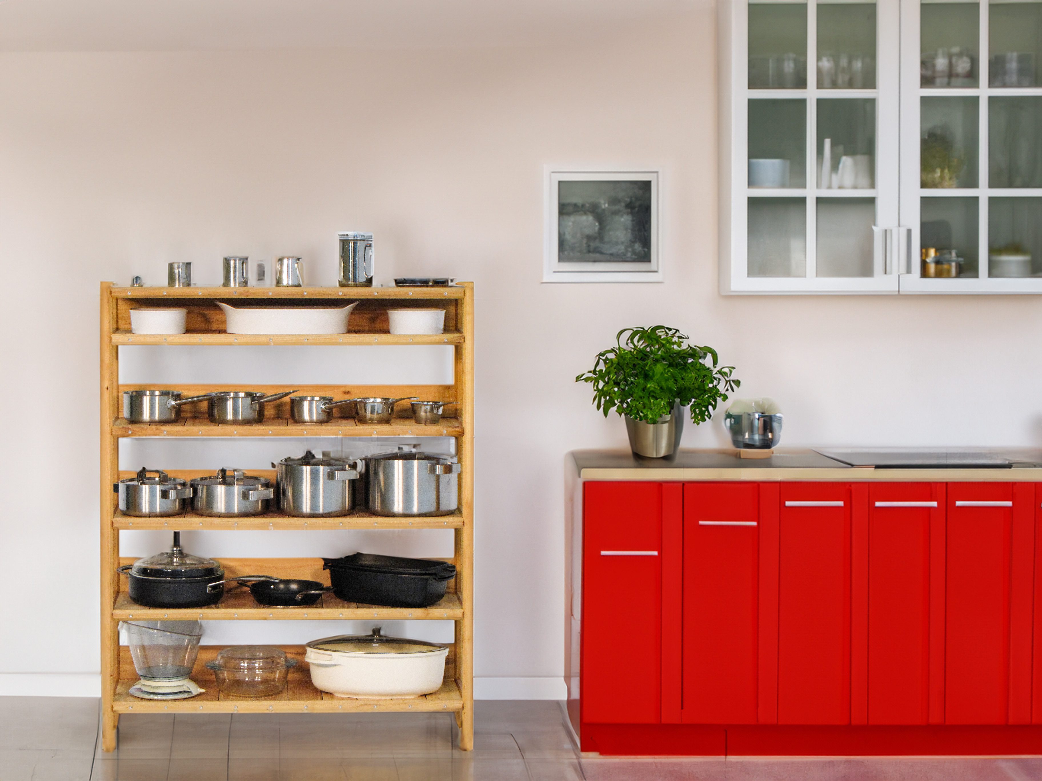 robinia-pro Küchenregal aus Holz stehend (Regal günstig online kaufen