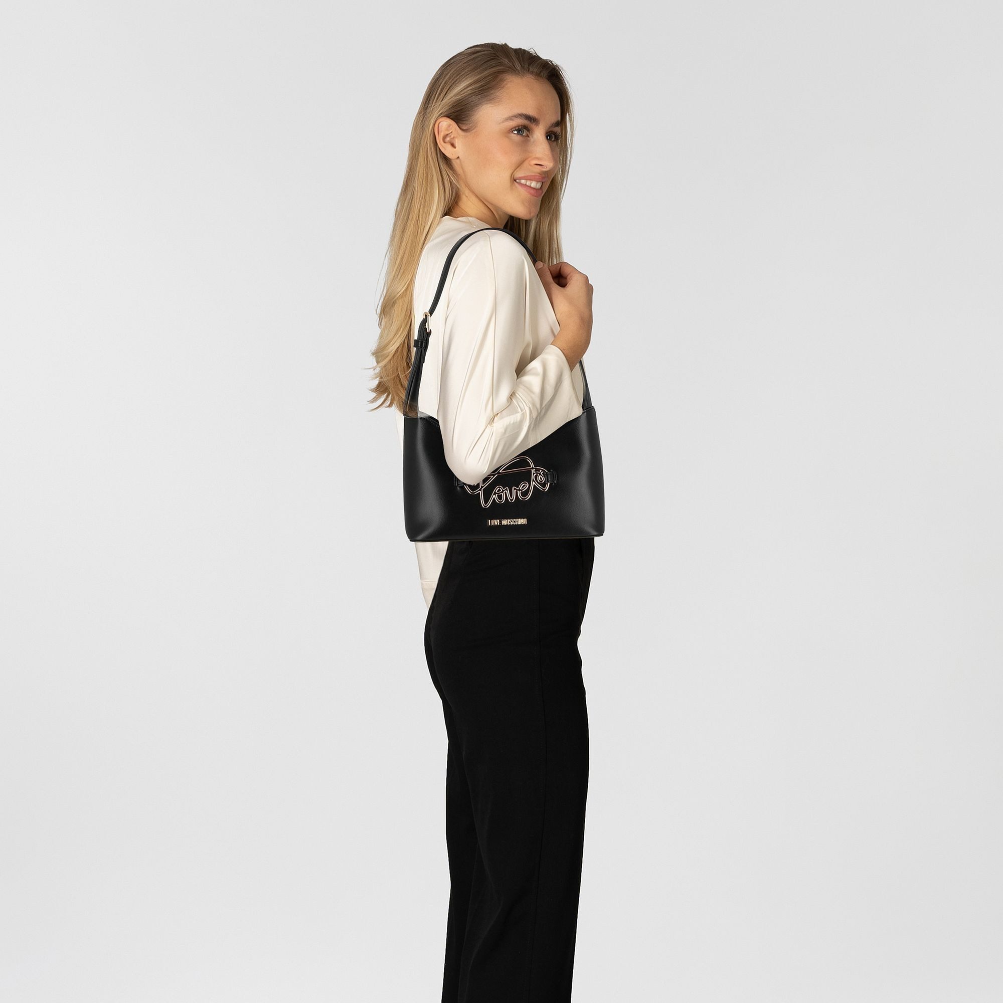 LOVE MOSCHINO Schultertasche Script, Polyurethan günstig online kaufen