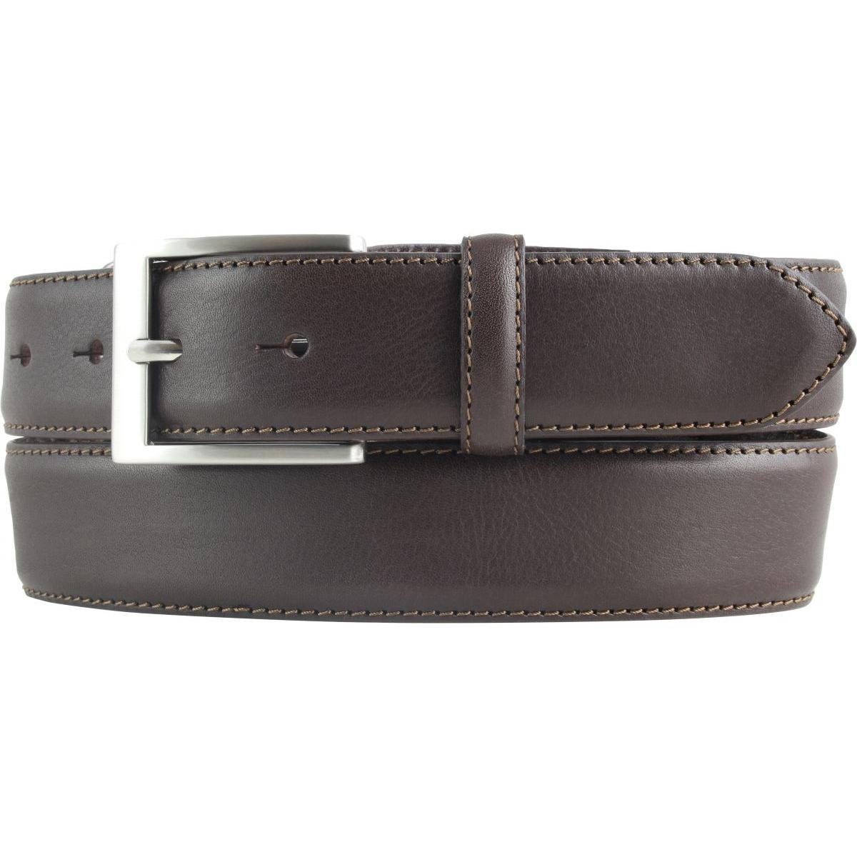 Ledergürtel Hochwertiger Anzuggürtel aus Vollrindleder 3,5 cm - Bombierter Anzug-G
