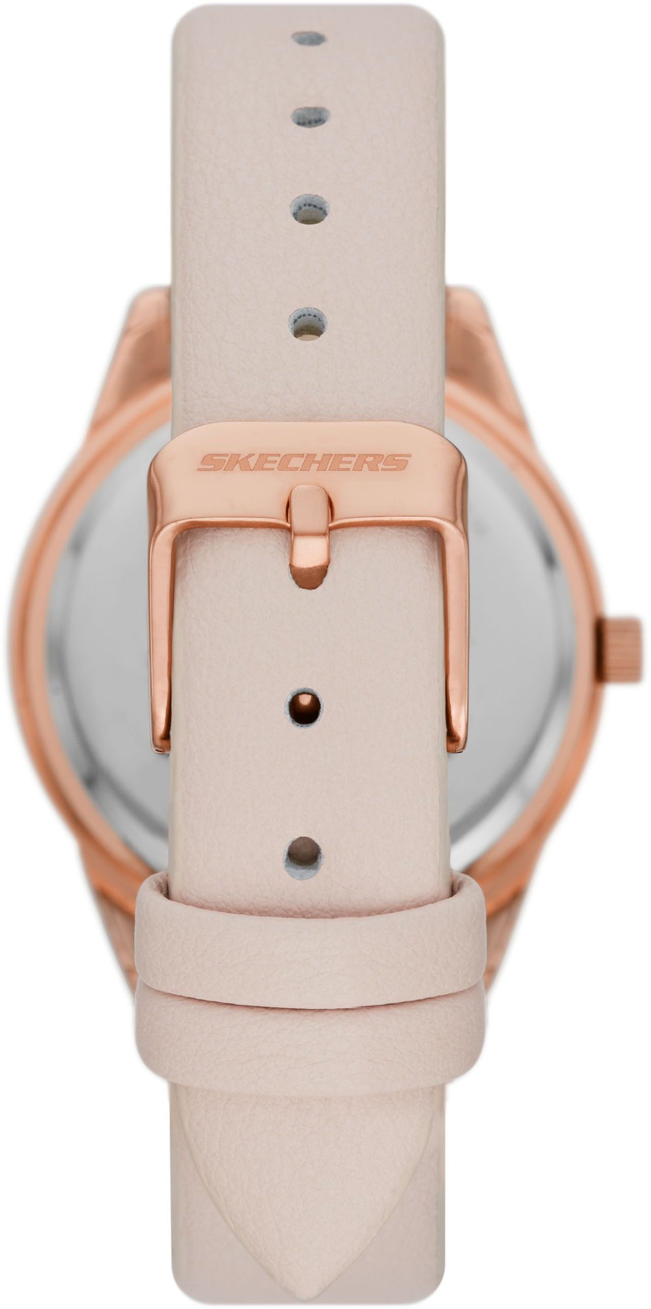 Skechers Quarzuhr SR9064, (Set, 6-tlg., mit 5 Schmuckarmbändern), Armbanduhr, Damenuhr, analog, Glassteine, Geschenkidee