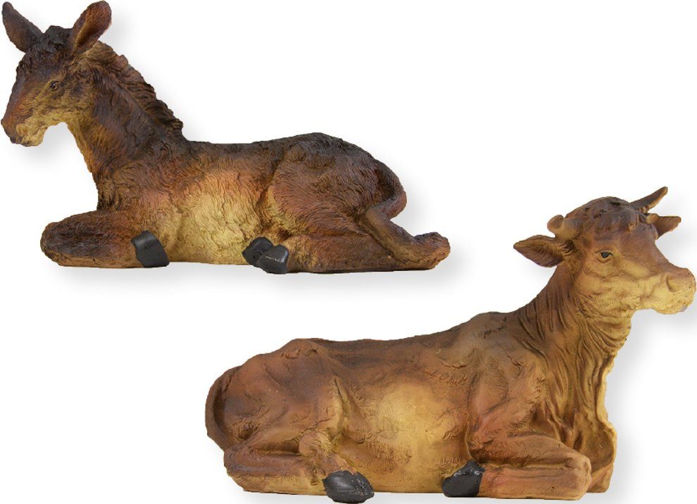 FADEDA Tierfigur 2x FADEDA Ochs und Esel, Höhe in cm: 13,5 (2 St) | Tierfiguren
