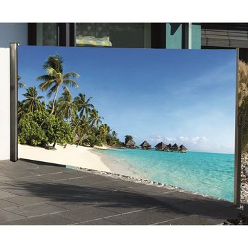 Raburg Seitenmarkise mit einseitigem Fotodruck, verschiedene Designs & 2 Ausführungen (160 cm x 300 cm) Seitenrollo mit automatischer Rückrollfunktion, 160 x 300 cm