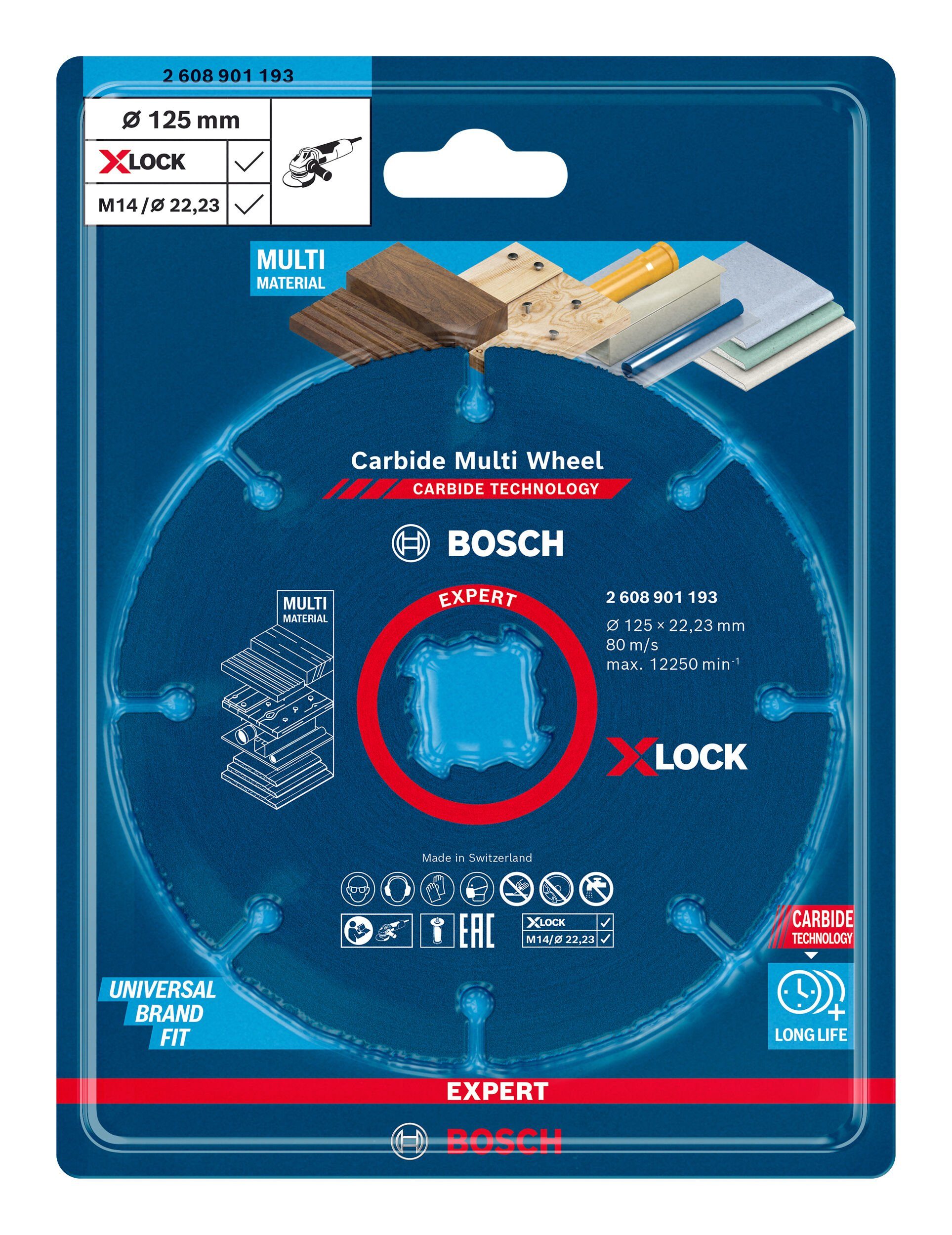 X-LOCK Expert BOSCH 22,23 Expert x Carbide Wheel 125 125 Wheel, 1 Multi mm Multi Carbide - Trennscheibe x mm, Ø