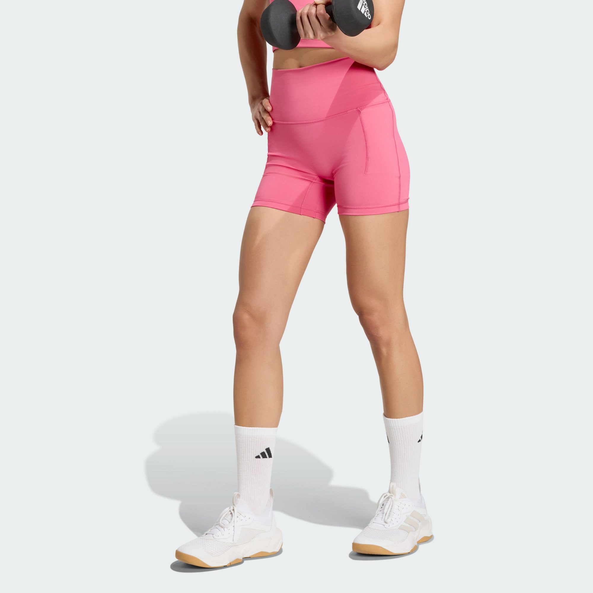 adidas Performance Leggings 3-STREIFEN STUDIO ALL ME BOOTY LEGGINGS, KURZ (1-tlg)