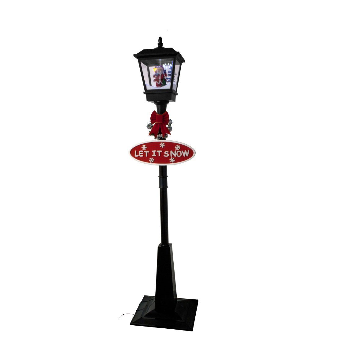 MONOPOL® LED Laterne Schneiende LED Laterne 180 cm, schwarz, mit  Weihnachtsmann