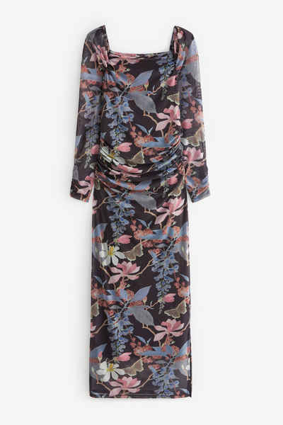 Next Jerseykleid Kew Collection Mesh-Kleid mit eckigem Ausschnitt (1-tlg)